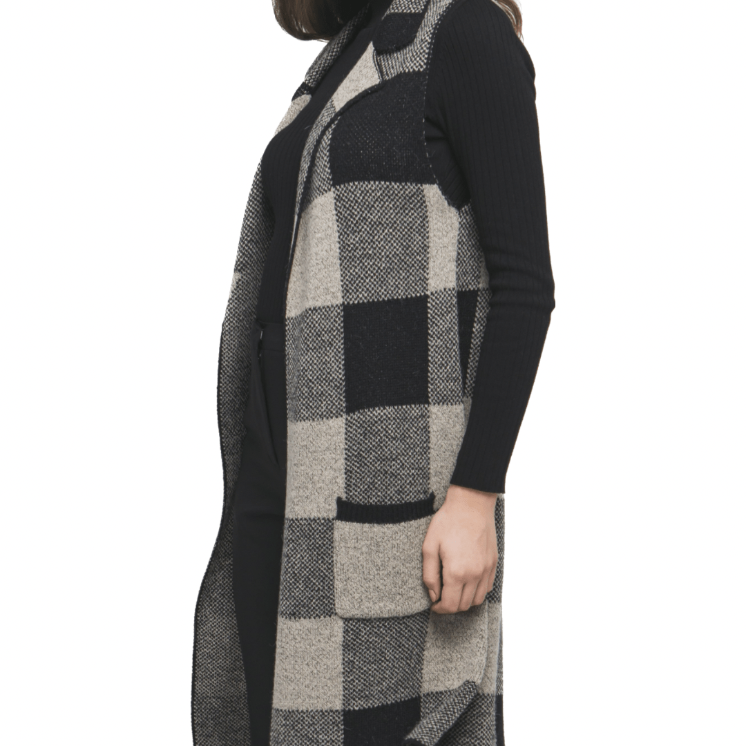 Chanelle Sleeveless Trench Plaid Vest