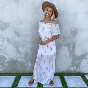 Ever After Floral Embroider Maxi Dress - Dainty Hooligan
