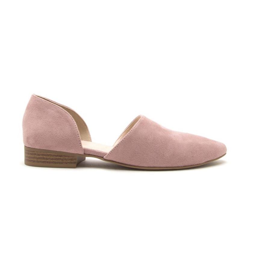 Flat Out Suede Slip On In Pink - Dainty Hooligan
