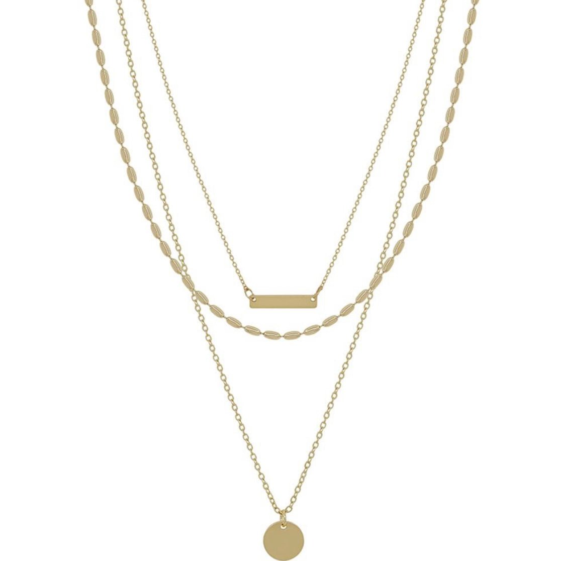 Trio Gold Layered Chain Necklace