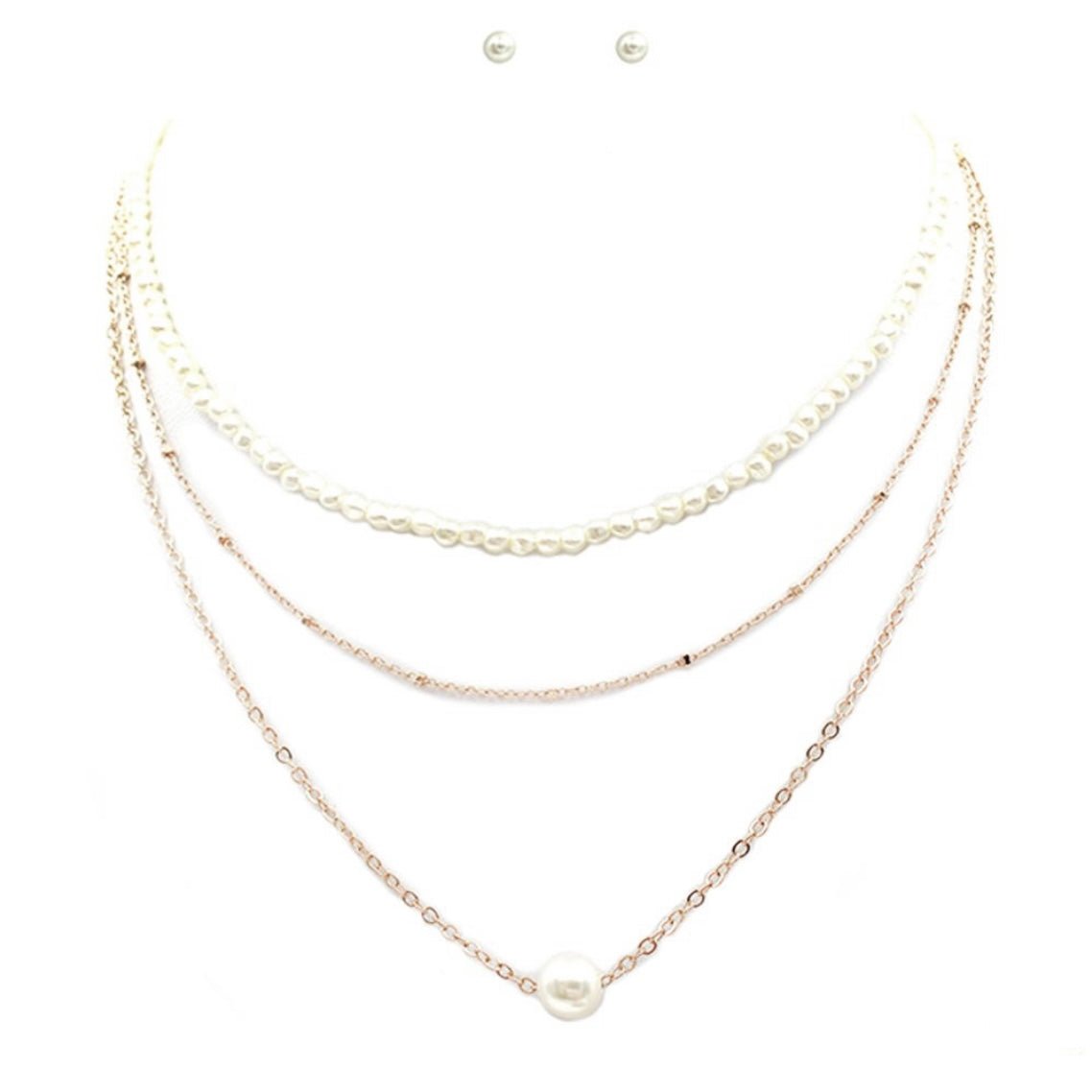 Special Pearl Gold Layer Necklace Set