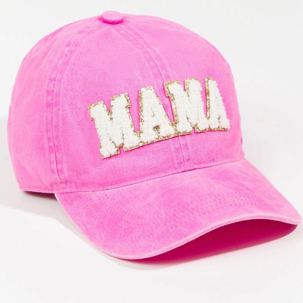 MAMA Hot Pink & Gold Baseball Hat