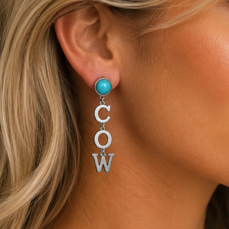Cowboy Turquoise Dangle Earrings