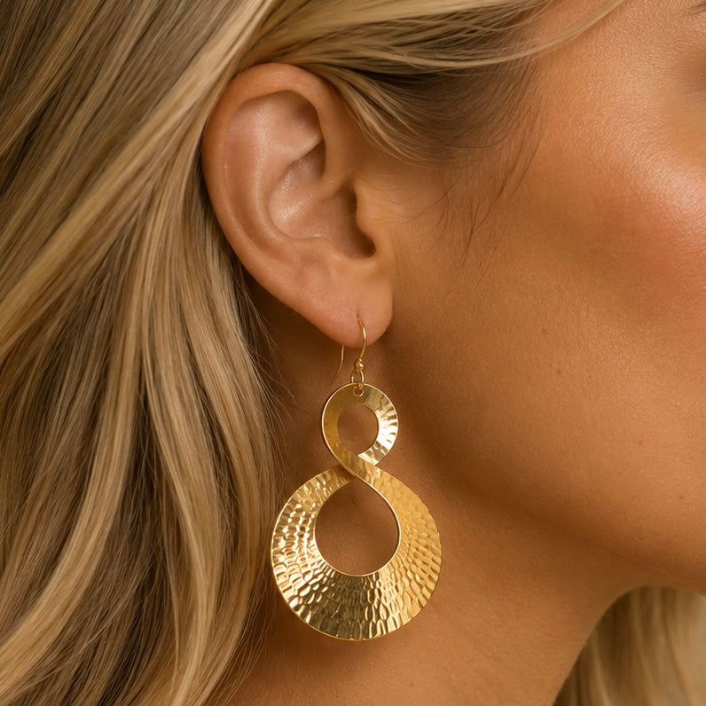 Twist of Fate Gold Statement Earrings