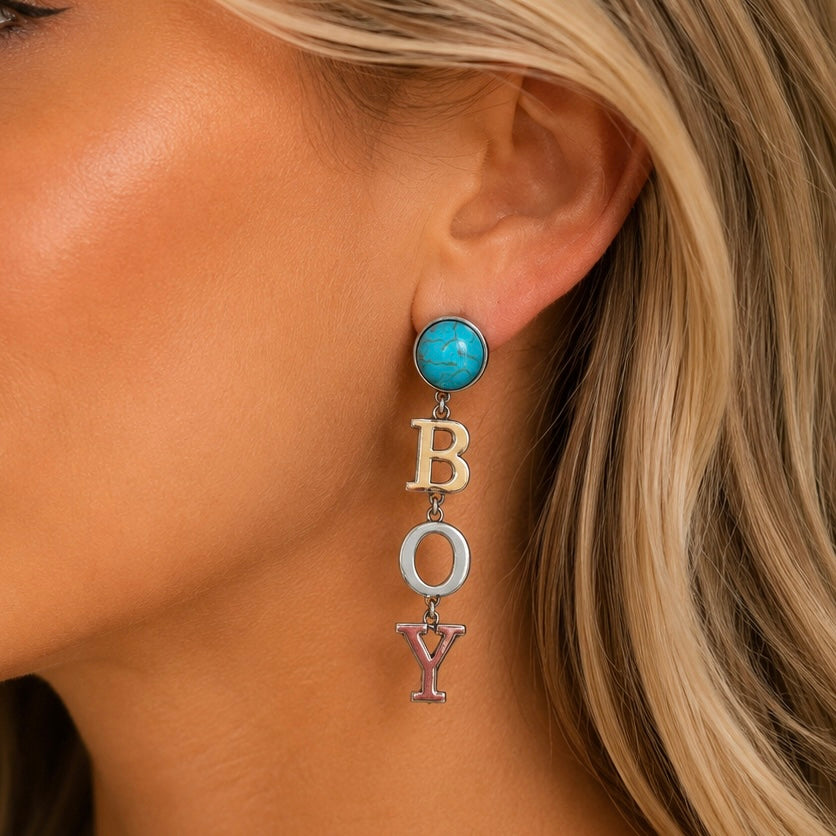 Cowboy Turquoise Dangle Earrings