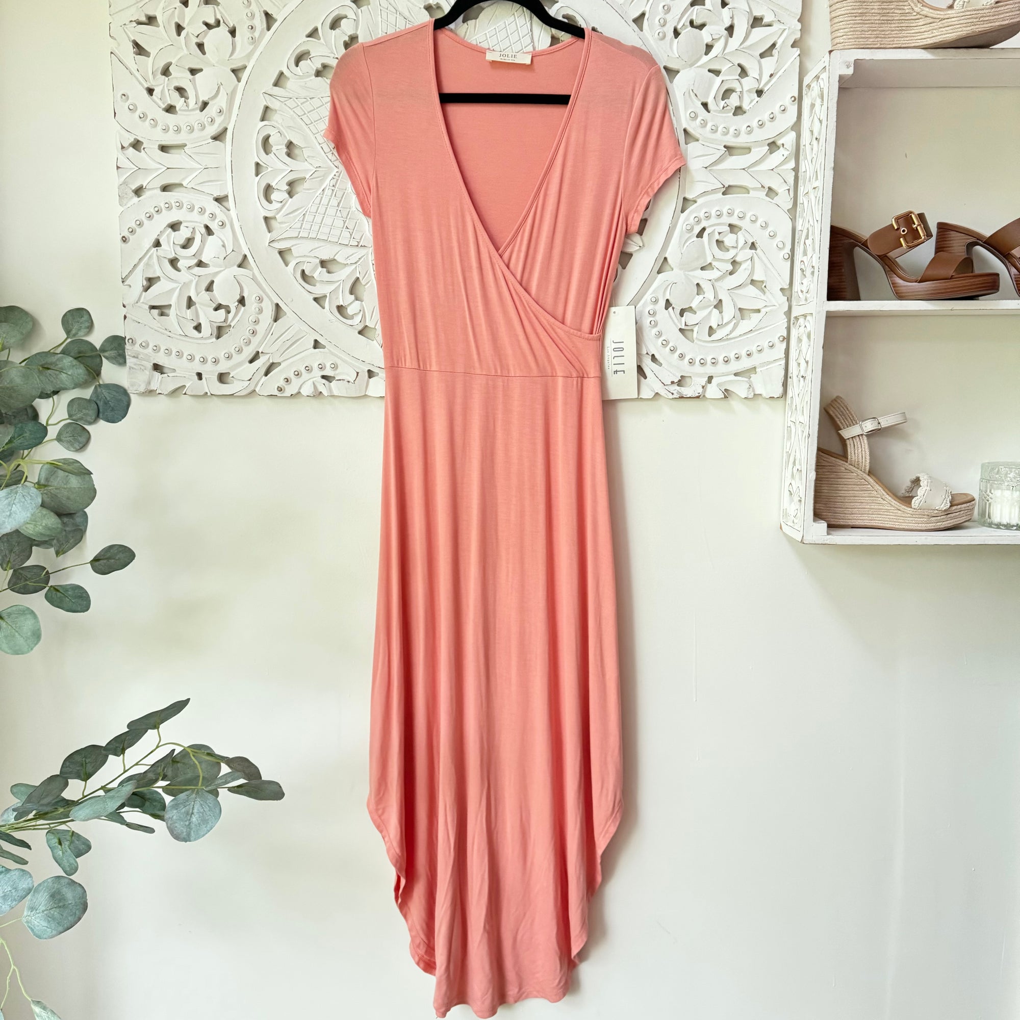 Neon Coral Jersey Ankle Maxi Dress - Dainty Hooligan Neon Coral Jersey Ankle Maxi Dress - Dainty Hooligan