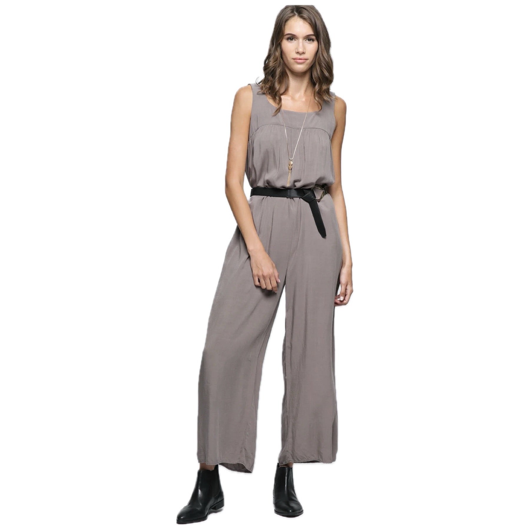 Present Moment Babydoll Jumpsuit with Pockets