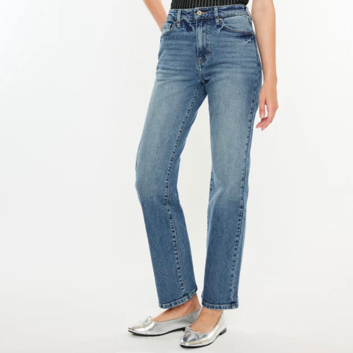 Kancan Ophelia High Rise Straight Denim Jean Pants