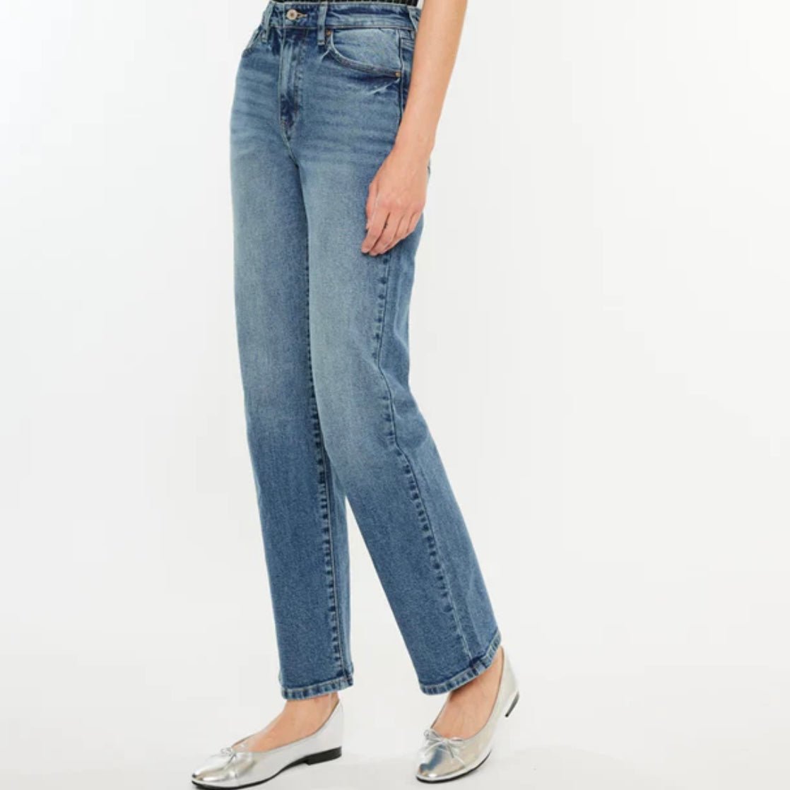 Kancan Ophelia High Rise Straight Denim Jean Pants