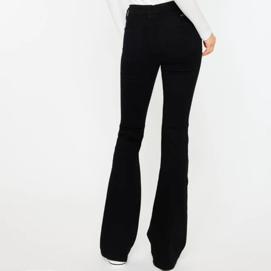 Kancan Paulina High Rise Bootcut Flare Denim Pants in Black