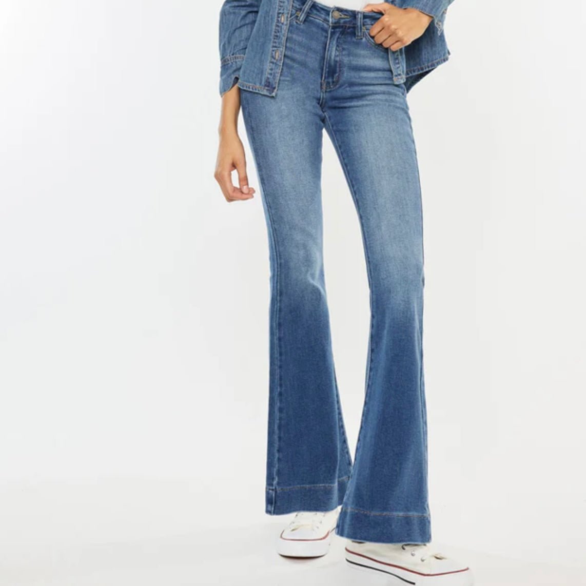 Kancan Roxanne High Rise Flare Denim Pants