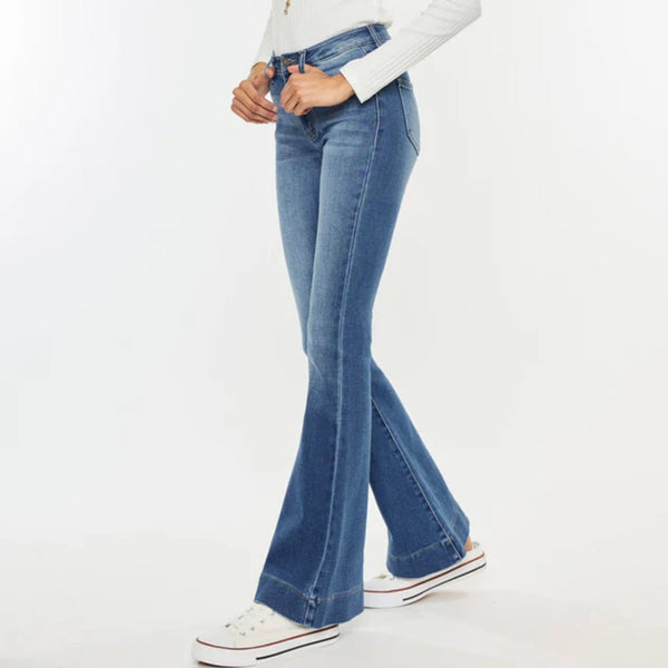 Kancan Roxanne High Rise Flare Denim Pants - Dainty Hooligan