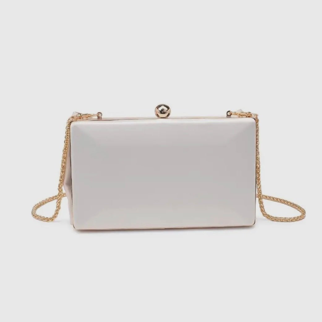 Belle Bow Evening Clutch Handbag in Ivory