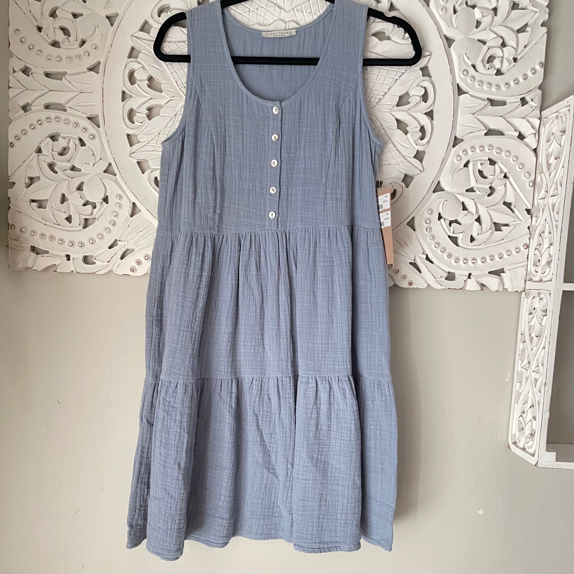 Sweet As Can Be Linen Dress in Blue