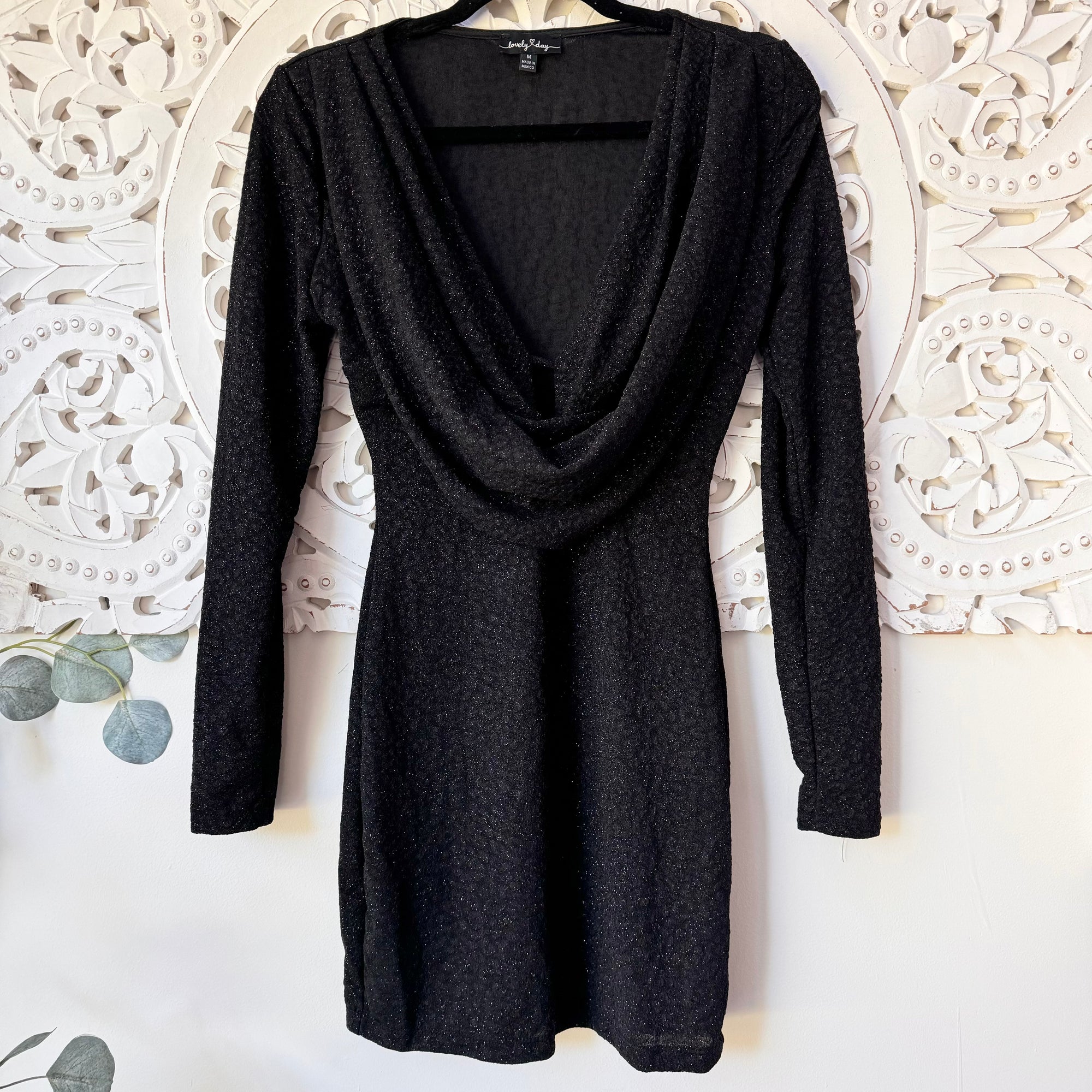 black long sleeve cowl neck dress Long Sleeve Cowl Neck Dress Black / SM