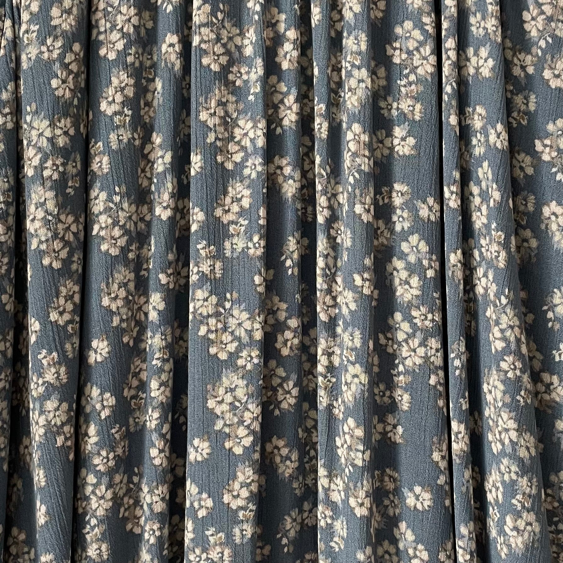 Blue & Mocha Floral Print Maxi Skirt