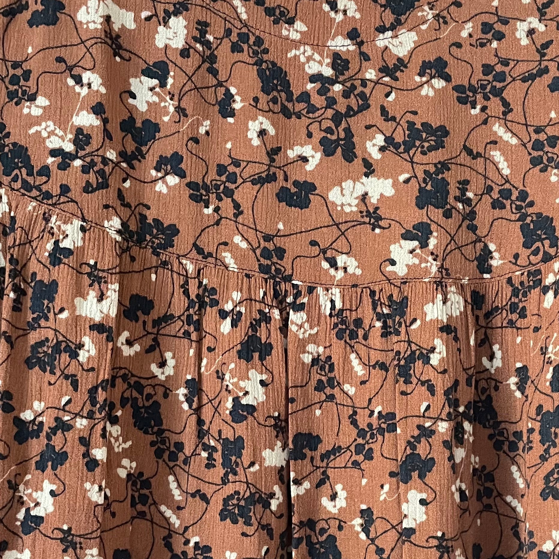 Central Park Rust Print Oversize Blouse