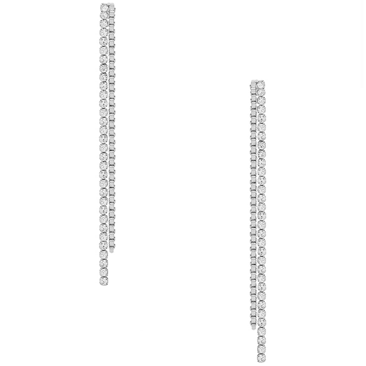 Dangle Studded Earrings in Silver
