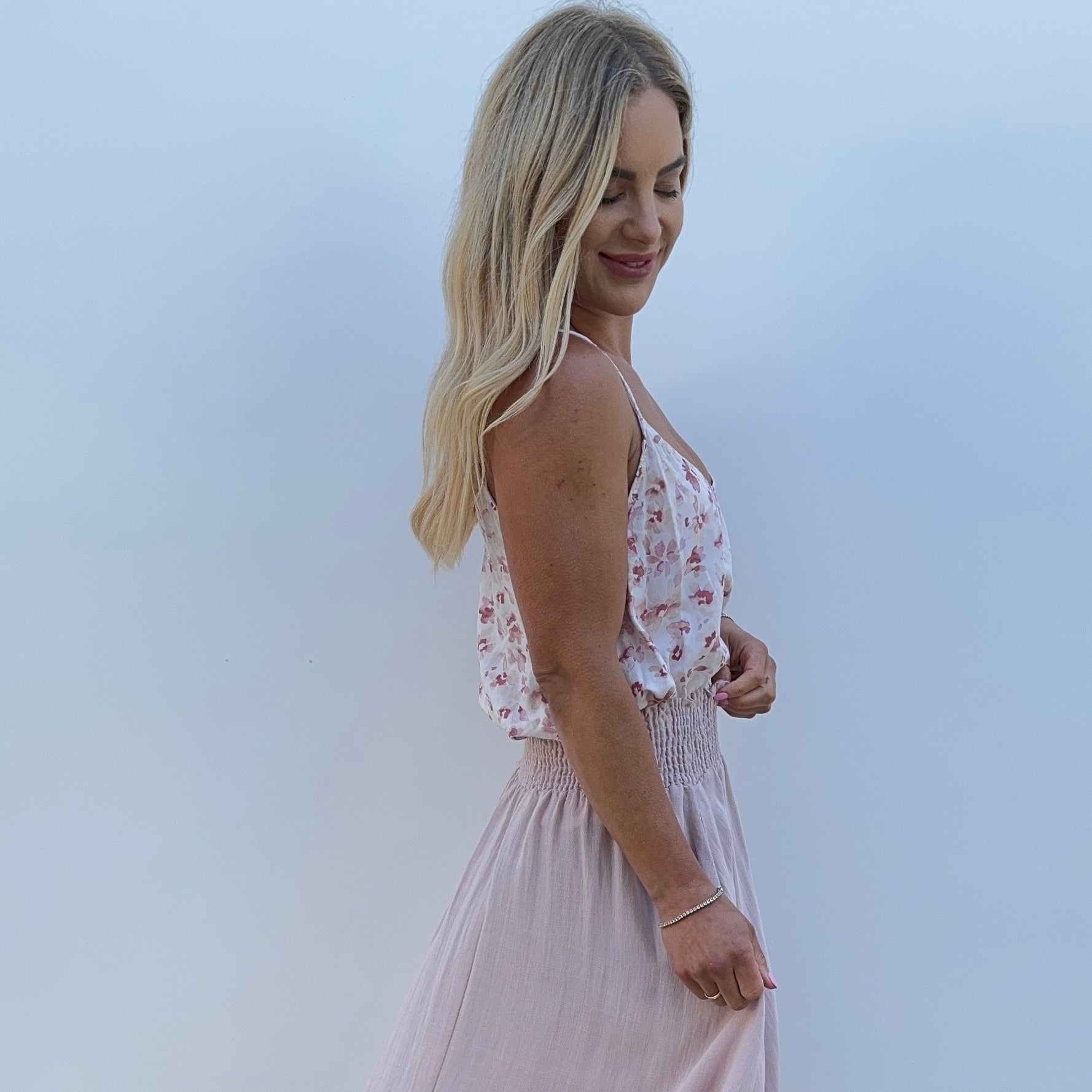 Pretty Petal Floral Print Tank in Pink