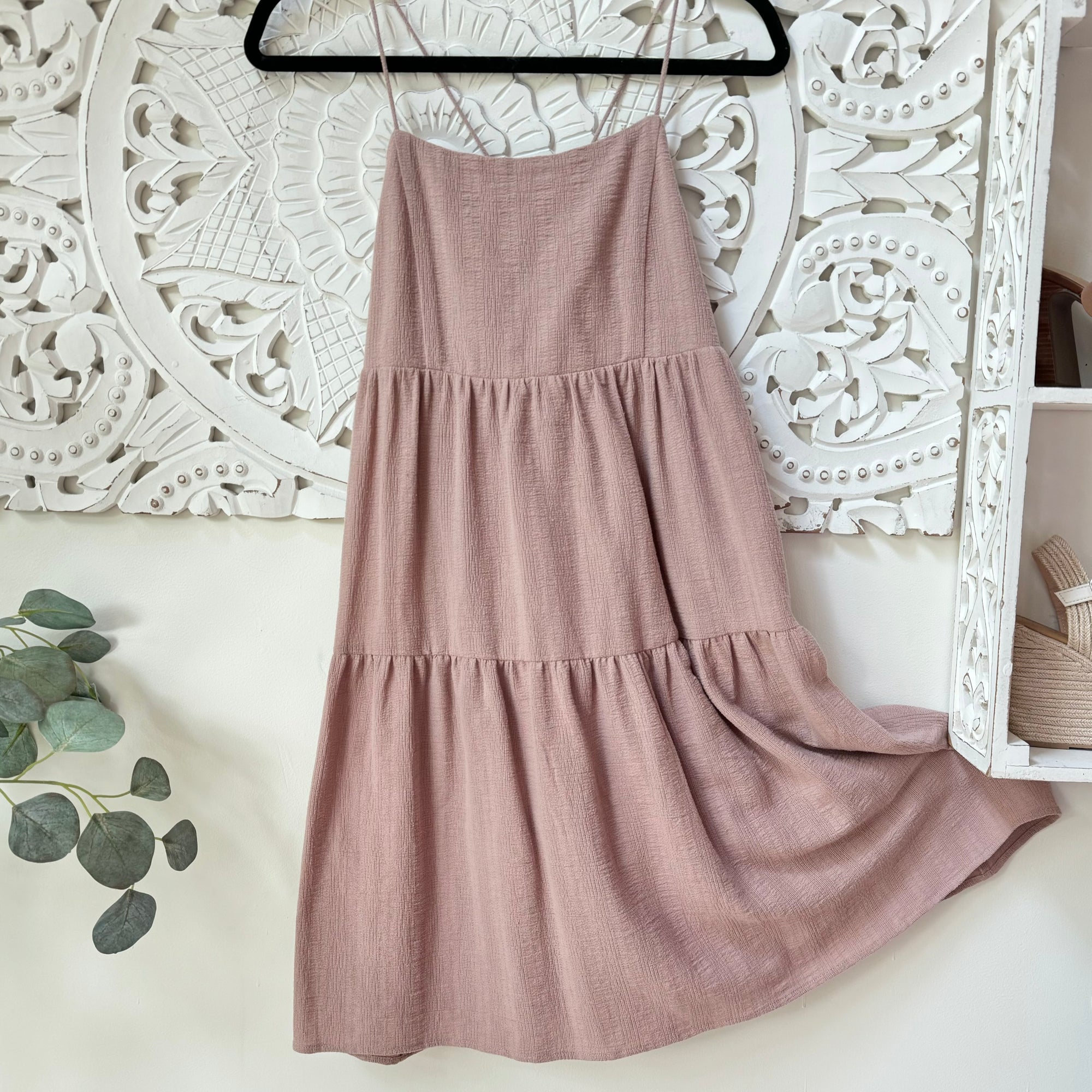 Dusty Pink Rope Strap Linen Dress - Dainty Hooligan Dusty Pink Rope Strap Linen Dress - Dainty Hooligan