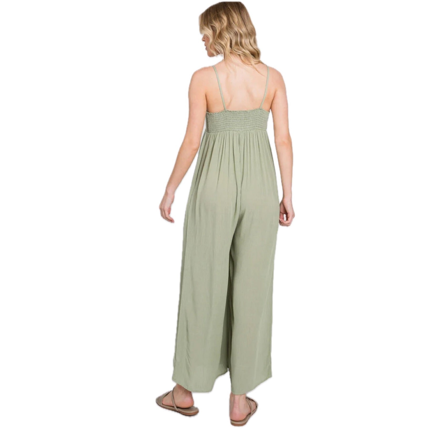 Sweet Fling Wide Leg Sage Jumpsuit