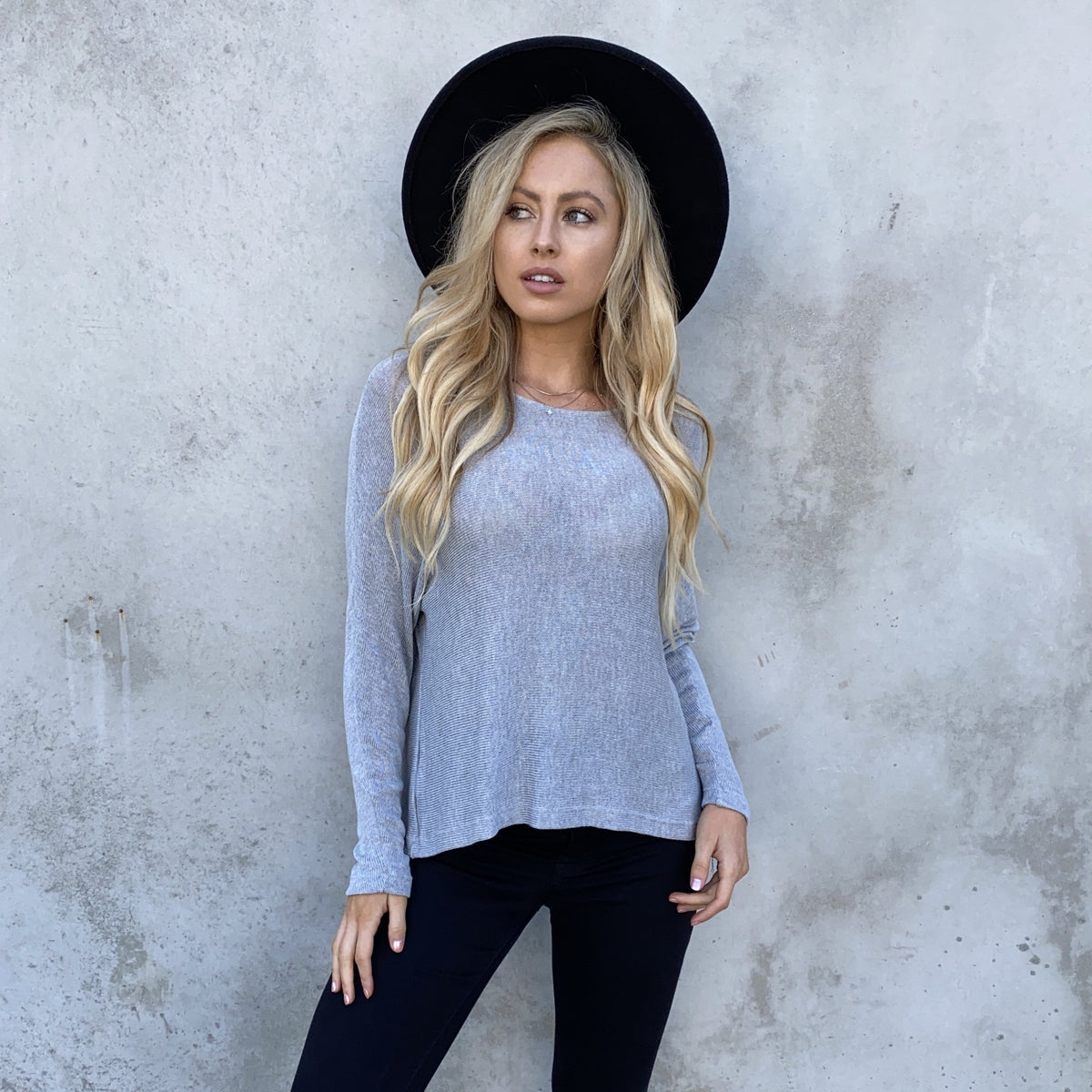 Relax Dolman Knit Grey Top - Dainty Hooligan