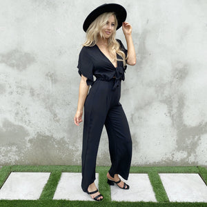 Peace Of Mind Black Jumpsuit - Dainty Hooligan