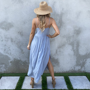 Always Content Cheetah Blue Maxi Dress - Dainty Hooligan