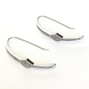 Infused Crystal Thread Earrings In Silver - Dainty Hooligan