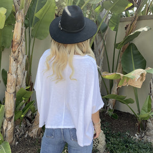 Boyfriend Cotton Tee Shirt in White - Dainty Hooligan