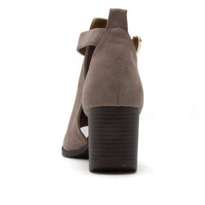 Carrie Open Toe Booties in Taupe - Dainty Hooligan