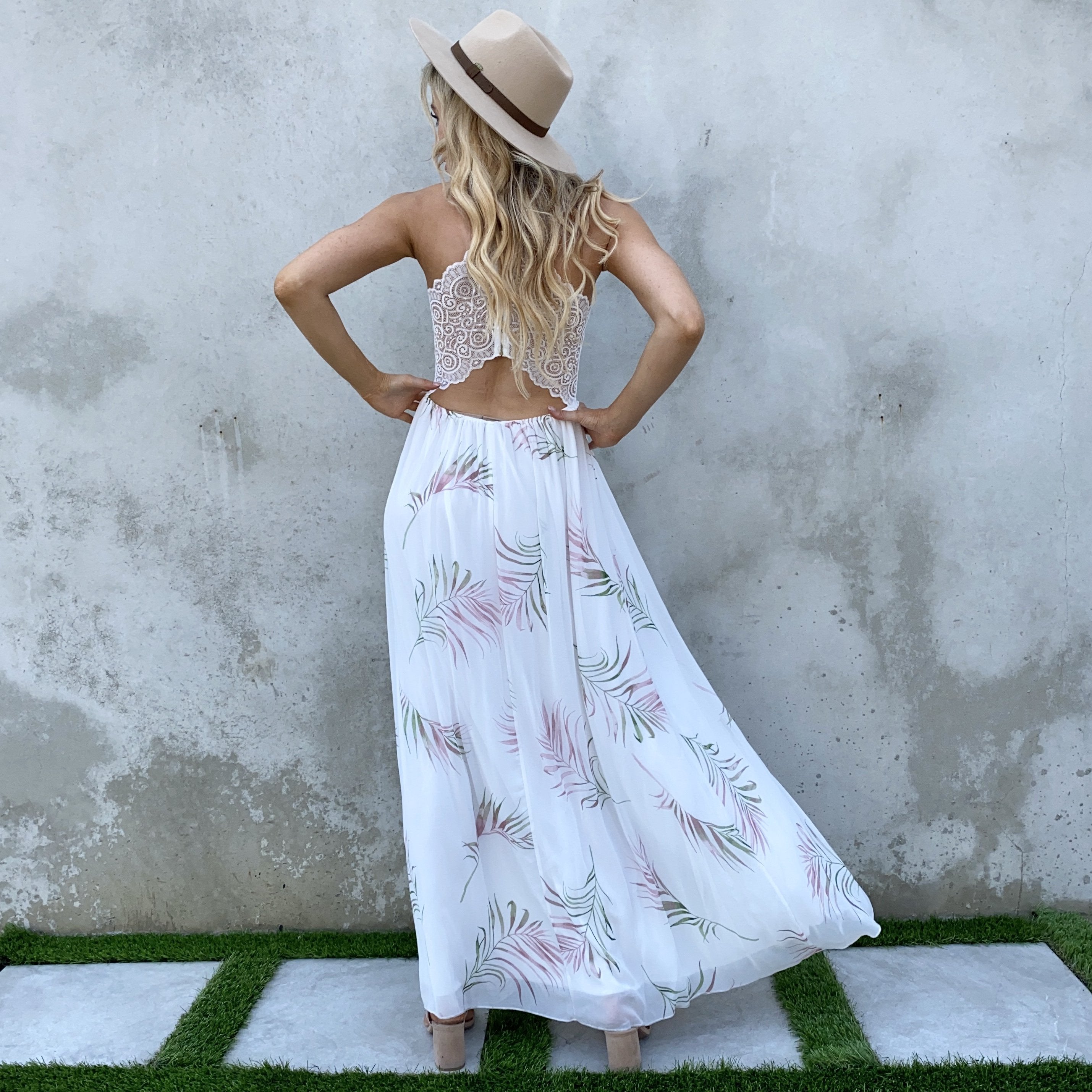 Romantic Gesture Palm Print Maxi Dress - Dainty Hooligan