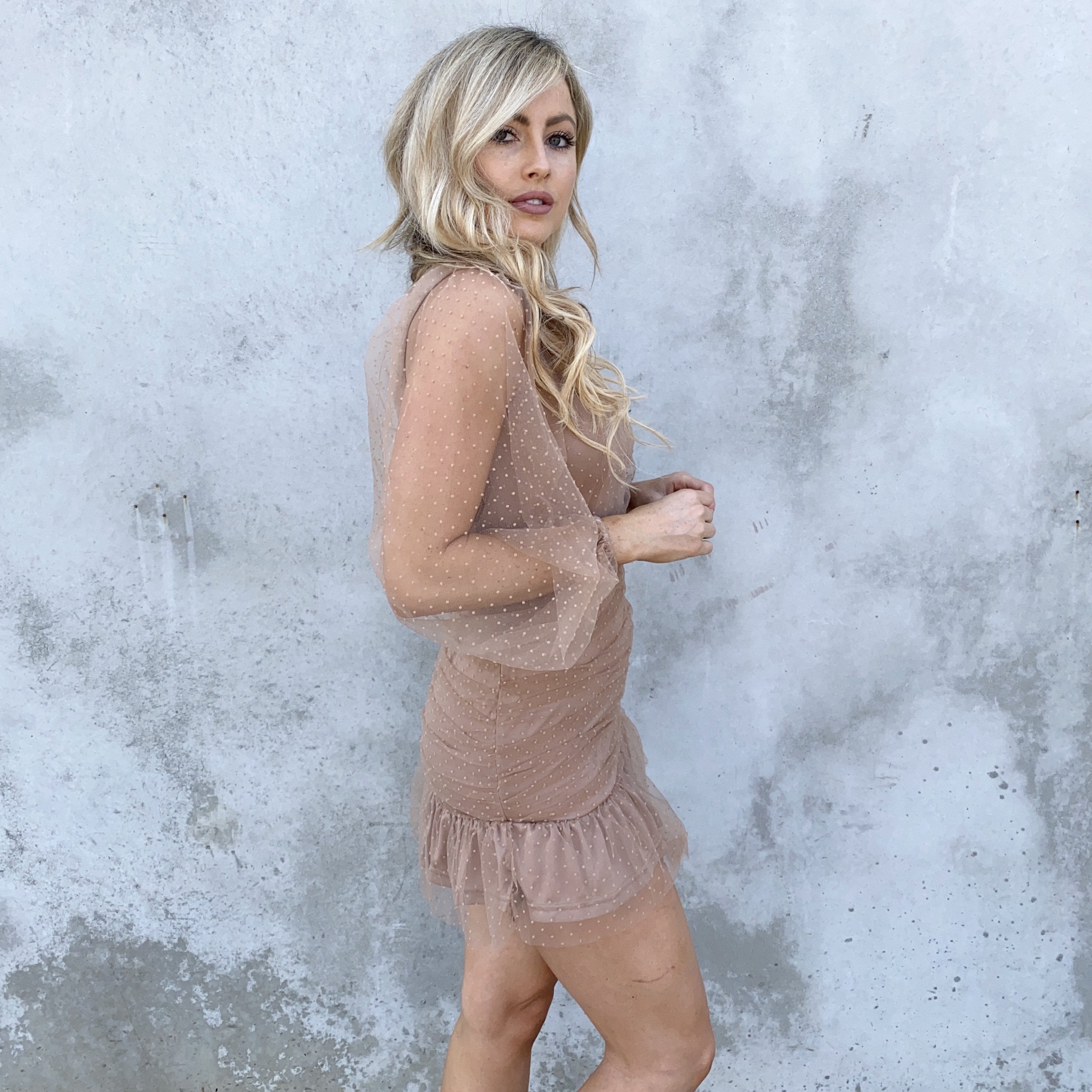 Sweet Nothings Couture Tan Dress - Dainty Hooligan