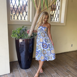 Burst Of Joy Blue Tie Dye Midi Dress - Dainty Hooligan