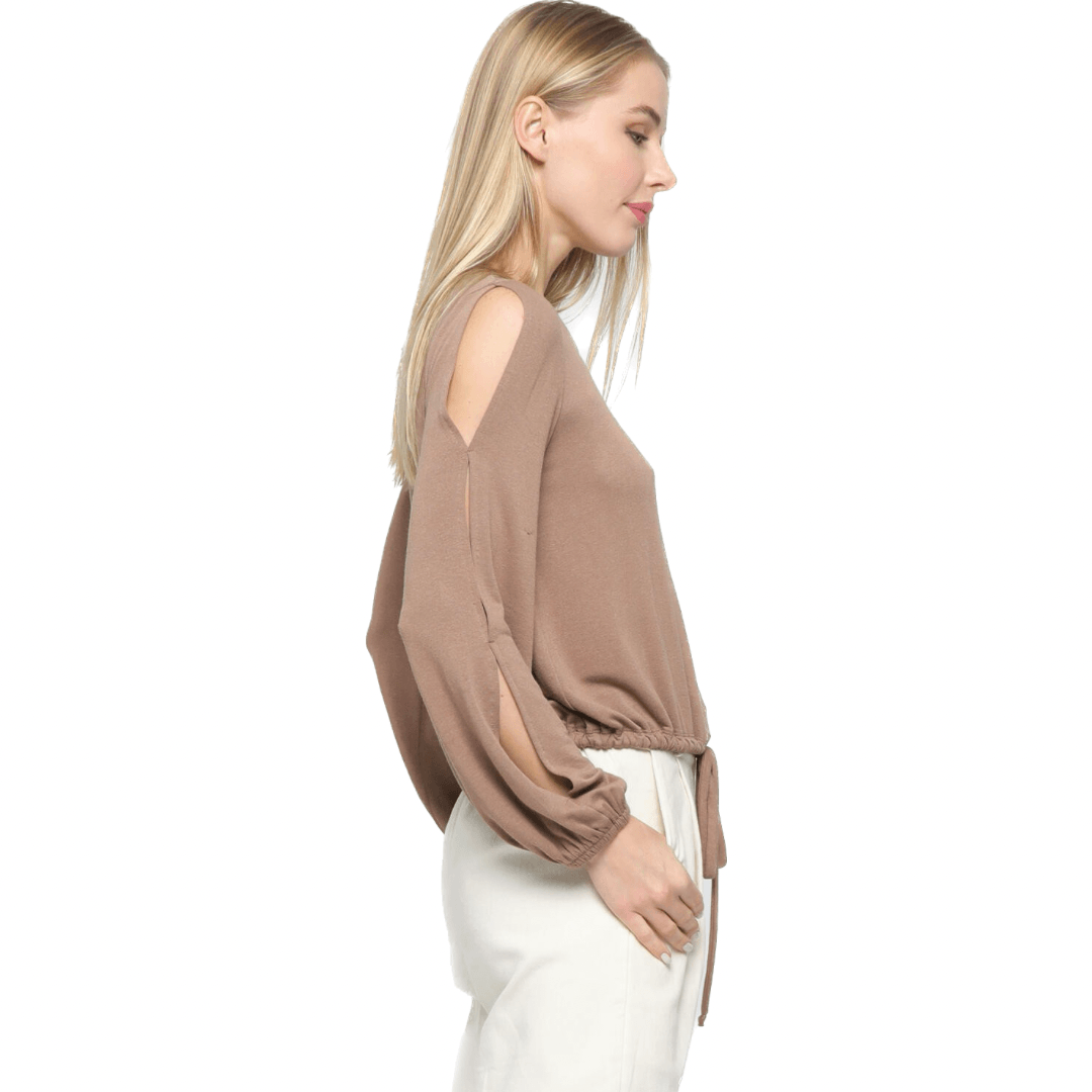 Running Thru the Motion Mocha Sweater Top