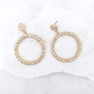 Crystal Ball Gold Hoop Earrings - Dainty Hooligan