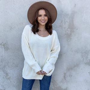 Give It A Twist Knit Sweater In Ivory - Dainty Hooligan