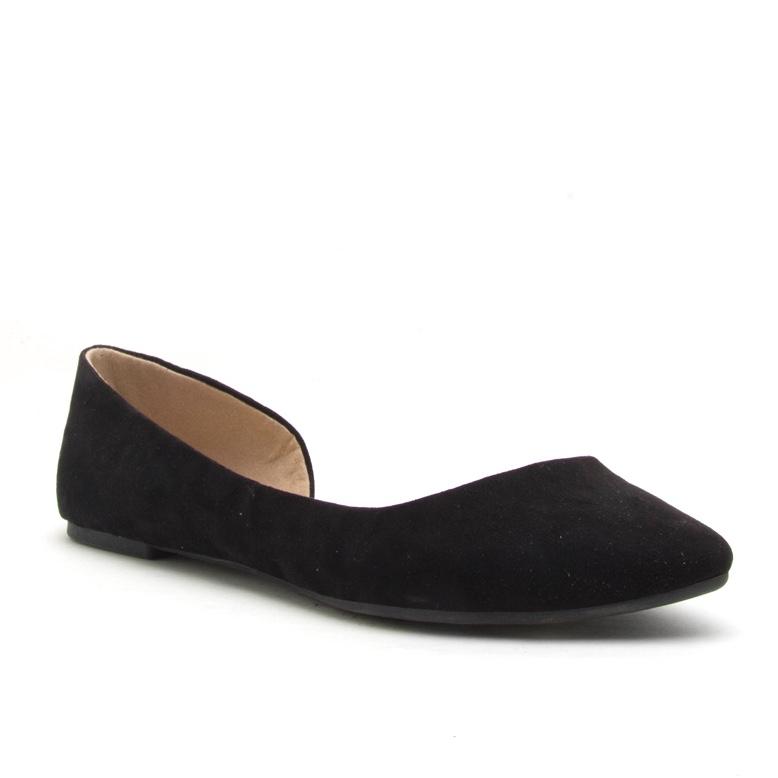 Newman Suede Ballerina Flats In Black - Dainty Hooligan