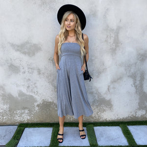 Lounge in Comfort Jersey Grey Jumpsuit - Dainty Hooligan