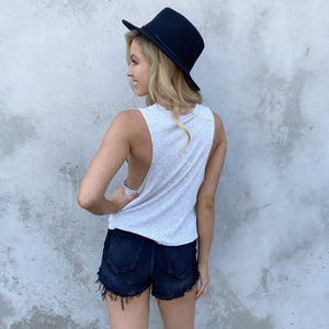 Bring It On Jersey Grey Tank Top - Dainty Hooligan