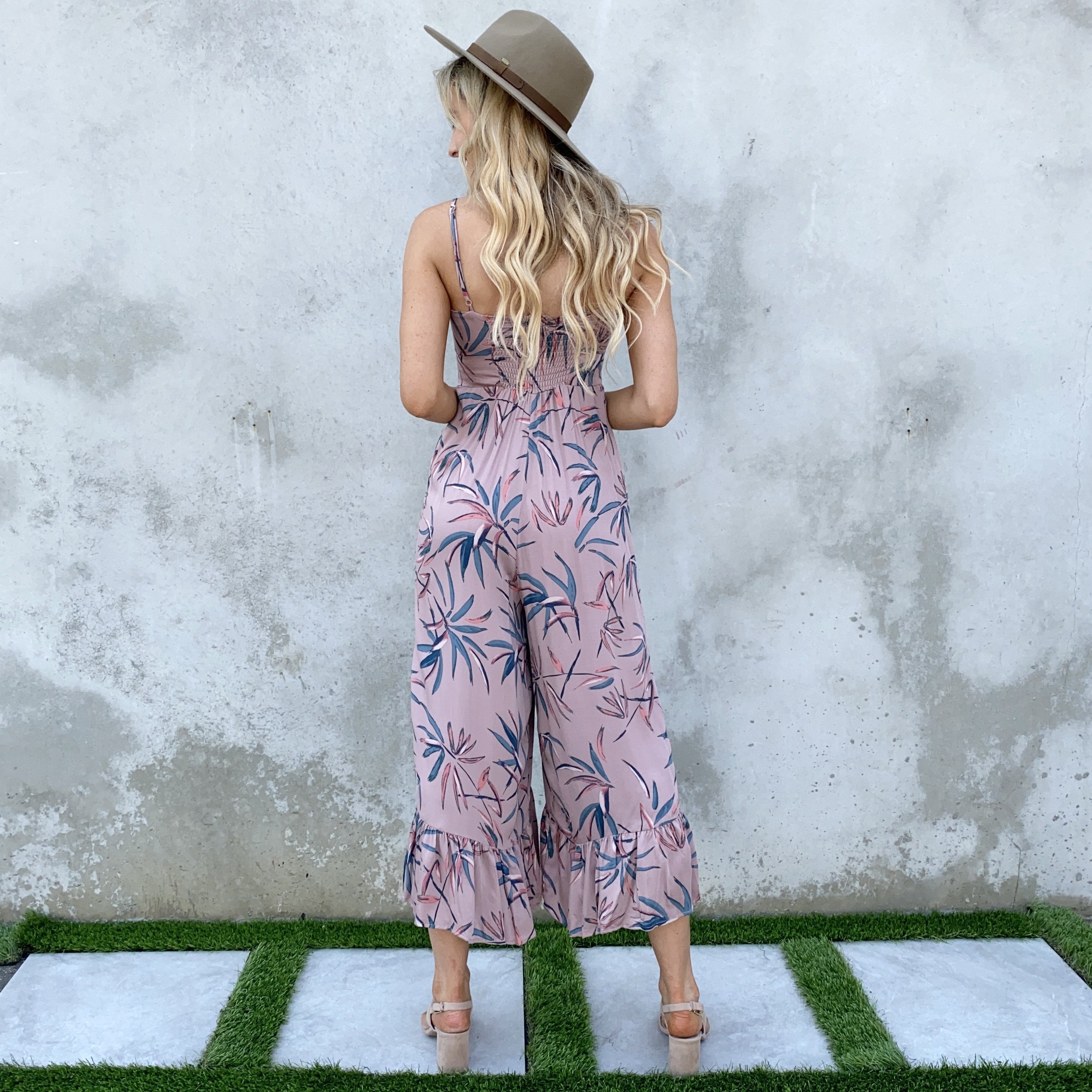 Tropical Paradise Jumpsuit in Mauve - Dainty Hooligan