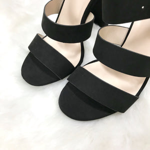 Luna Open Toe Heels in Black - Dainty Hooligan