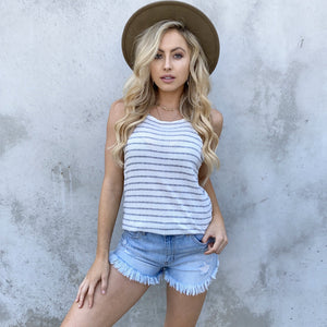 Lightweight Stripe Knit Tank Top - Dainty Hooligan