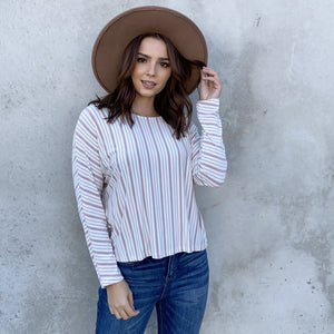 Elise Stripe Long Sleeve Jersey Top - Dainty Hooligan