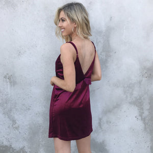 Have Some Fun Wine Velvet Dress - Dainty Hooligan