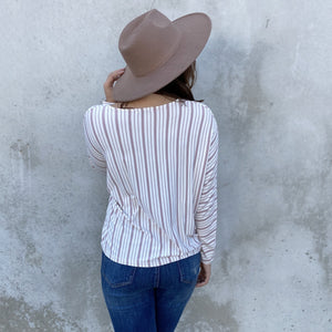 Elise Stripe Long Sleeve Jersey Top - Dainty Hooligan