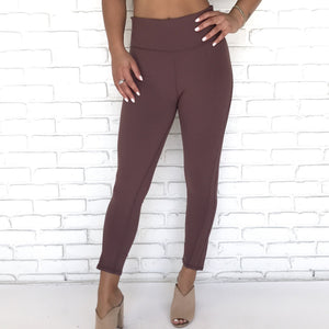 Work For It High Waist Plum Yoga Pants - Dainty Hooligan