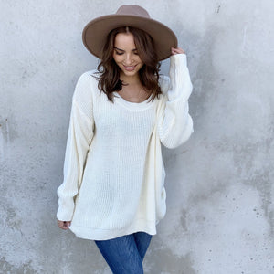 Give It A Twist Knit Sweater In Ivory - Dainty Hooligan