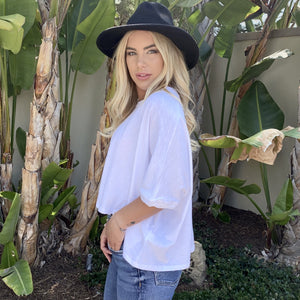 Boyfriend Cotton Tee Shirt in White - Dainty Hooligan