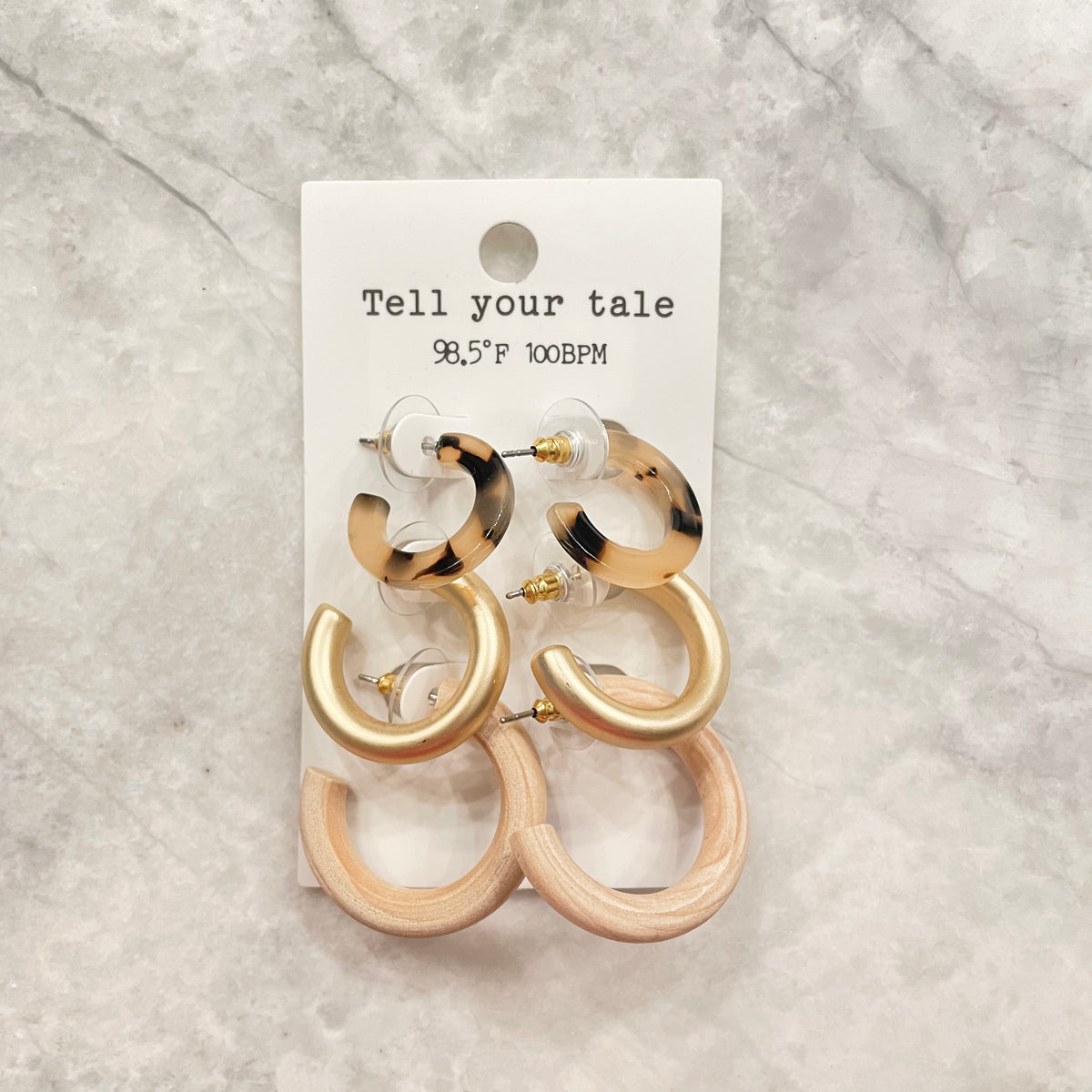 Earthtone Triple Hoop Set of Earrings - Dainty Hooligan